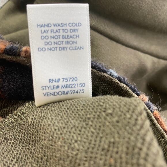 BKE Patchwork Sweater Women S Olive Green Cowl Neck Colorblock Dolman Sleeve - Picture 10 of 13